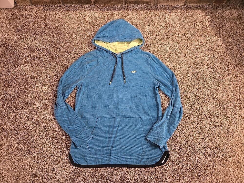 Hollister Long-Sleeve Hoodie Tshirt Mens Sz Medium Preppy Surfer Skater Grunge